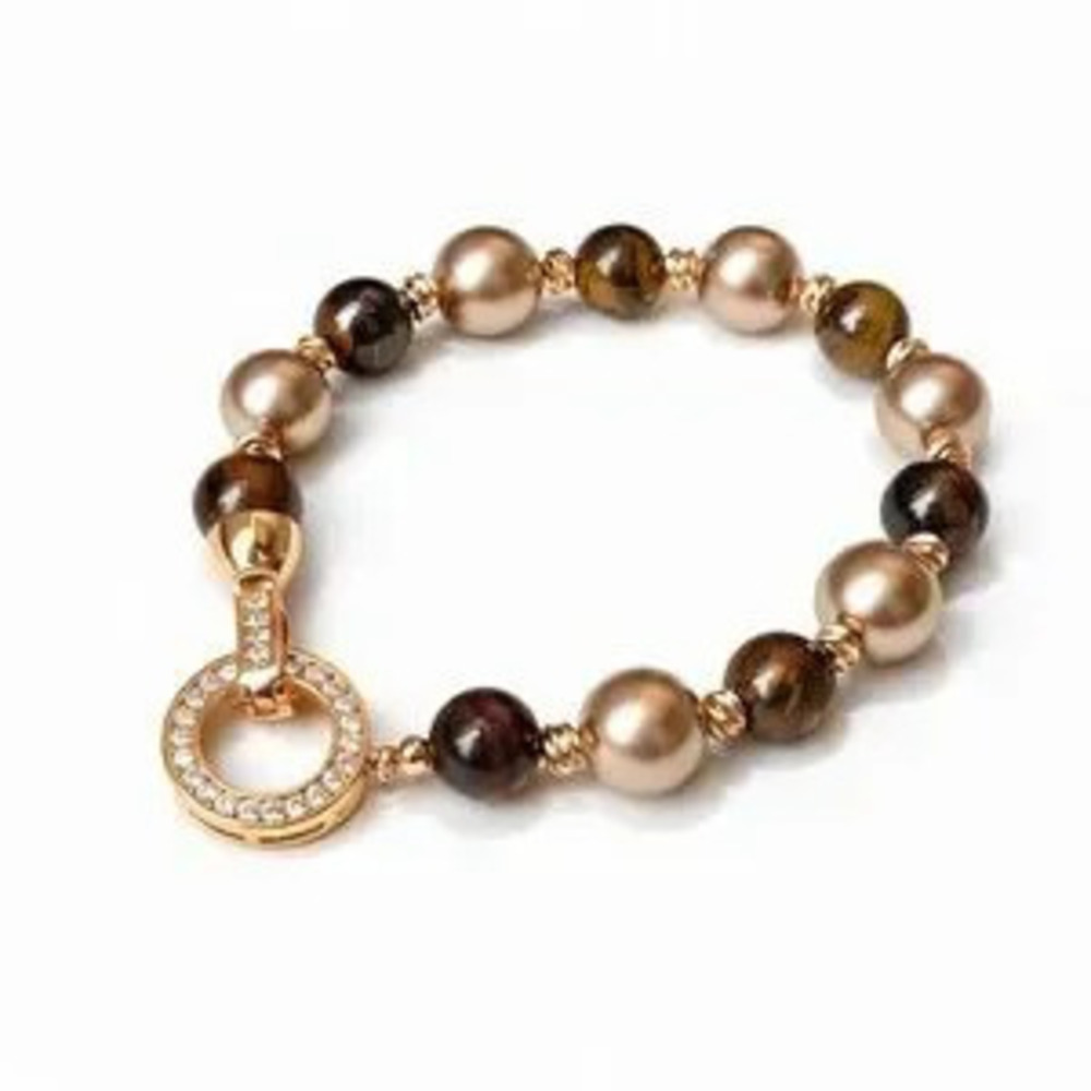 Classic Design Elegant Bracelet with Pearl and Zirconia